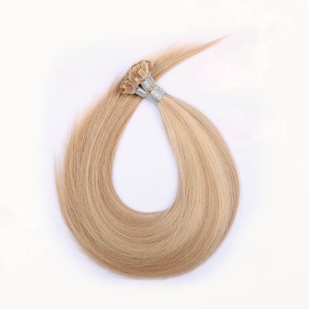 Flat Tip Pre Bonded Hair Extensions 100% Real Human Hair Blonde P18/613