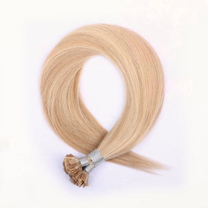 Flat Tip Pre Bonded Hair Extensions 100% Real Human Hair Blonde P18/613