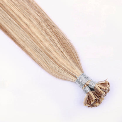 Flat Tip Pre Bonded Hair Extensions 100% Real Human Hair P8/613