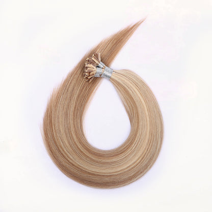 Flat Tip Pre Bonded Hair Extensions 100% Real Human Hair P8/613