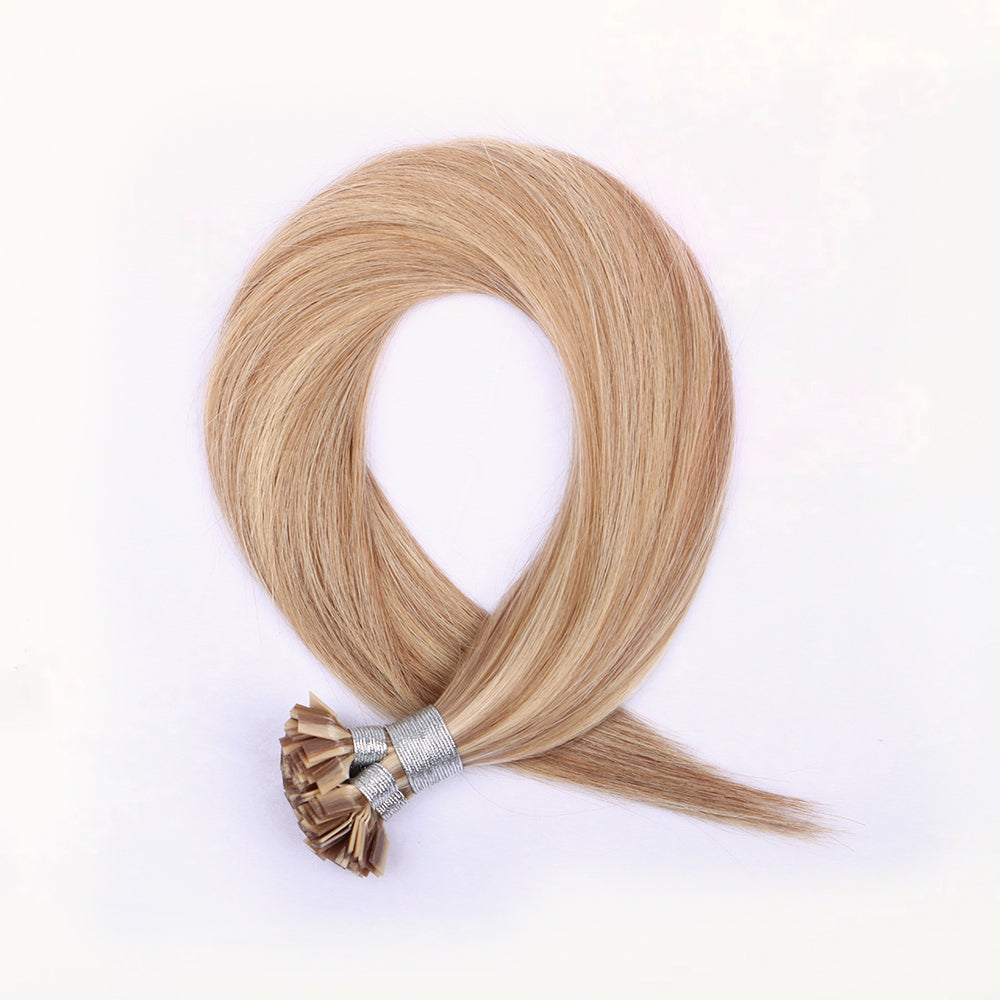 Flat Tip Pre Bonded Hair Extensions 100% Real Human Hair P8/613