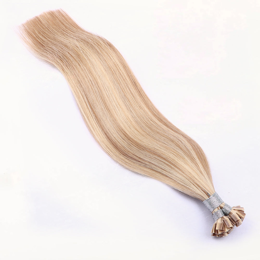 Flat Tip Pre Bonded Hair Extensions 100% Real Human Hair P8/613