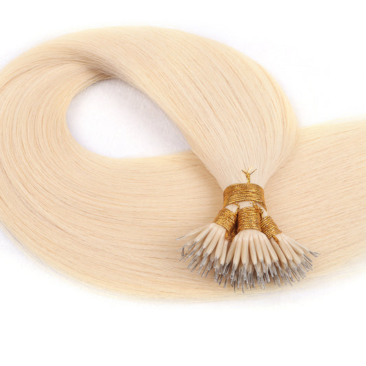 Nano Ring Hair Extensions 100% Remy Human Hair #60 Platinum Blonde