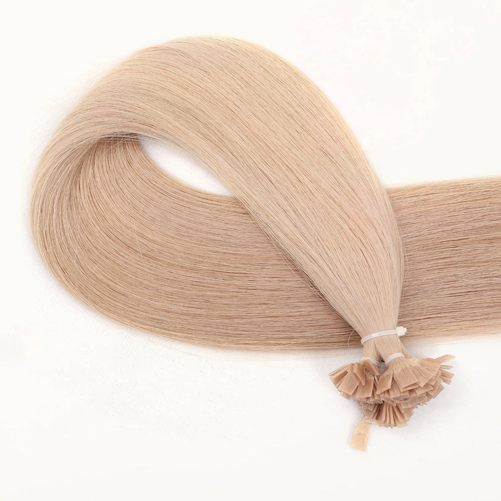 Flat Tip Pre Bonded Hair Extensions 100% Real Human Hair #18a Ash Blonde