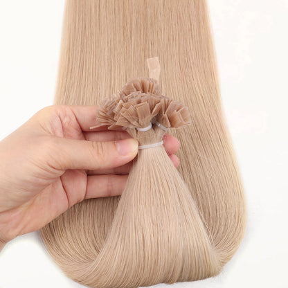 Flat Tip Pre Bonded Hair Extensions 100% Real Human Hair #18a Ash Blonde