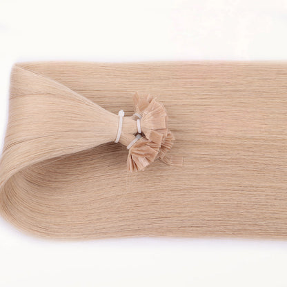 Flat Tip Pre Bonded Hair Extensions 100% Real Human Hair #18a Ash Blonde