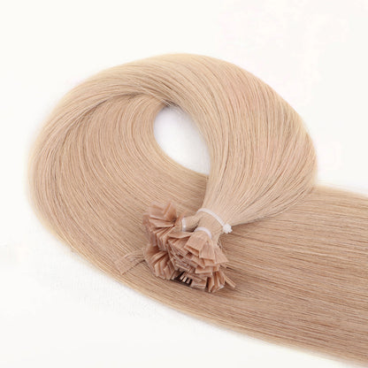 Flat Tip Pre Bonded Hair Extensions 100% Real Human Hair #18a Ash Blonde