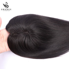 9x11cm Mono Base Human Hair Topper Hairpiece For Women Nature Black #1B