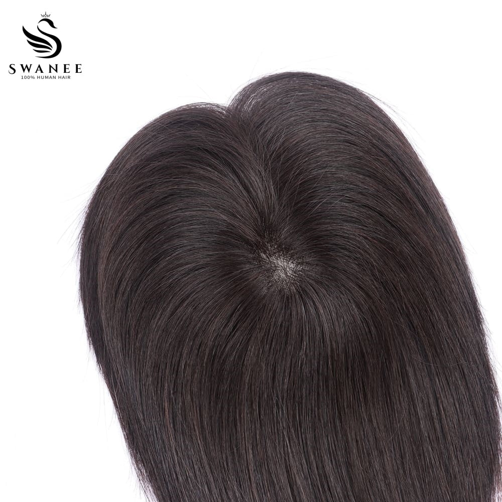 10x13cm Mono Base Human Hair Topper Hairpiece For Women Nature Black #1B