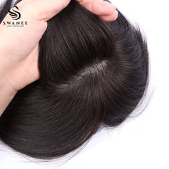 10x13cm Mono Base Human Hair Topper Hairpiece For Women Nature Black #1B