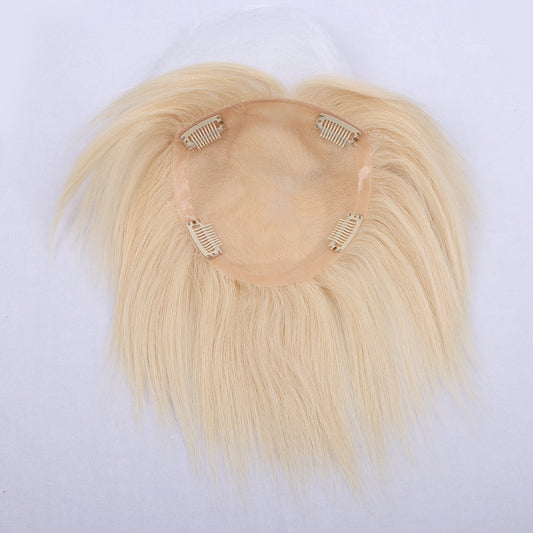 14x15cm Silk Base Human Hair Topper 15cm Hairpiece For Women Platinum Blonde #60