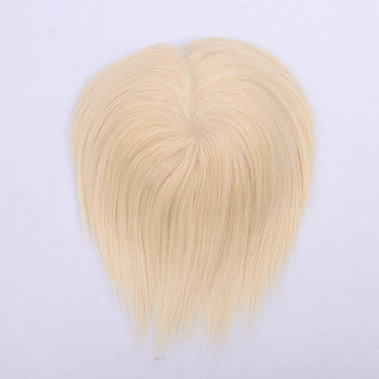 14x15cm Silk Base Human Hair Topper 15cm Hairpiece For Women Platinum Blonde #60