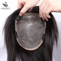 19x20cm Mono Base Human Hair Topper Hairpiece For Women Nature Black #1B