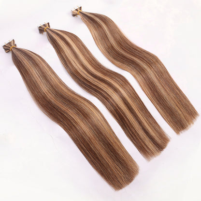 PU Tape In Hair Extensions P4/27 Highlight Tape Hair