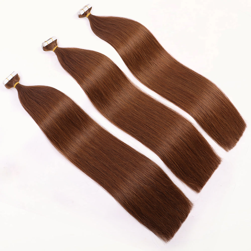 PU Tape In Hair Extensions #4 Dark Brown Tape Hair