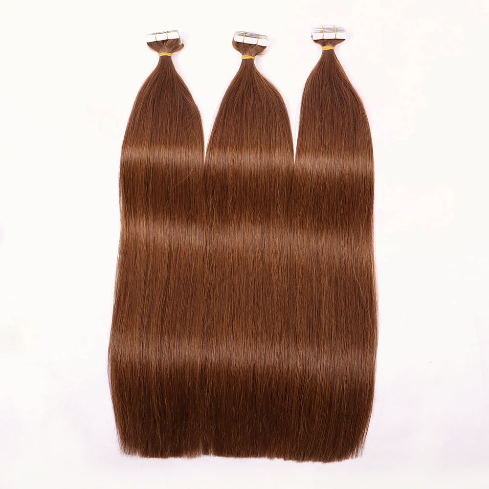 PU Tape In Hair Extensions #4 Dark Brown Tape Hair