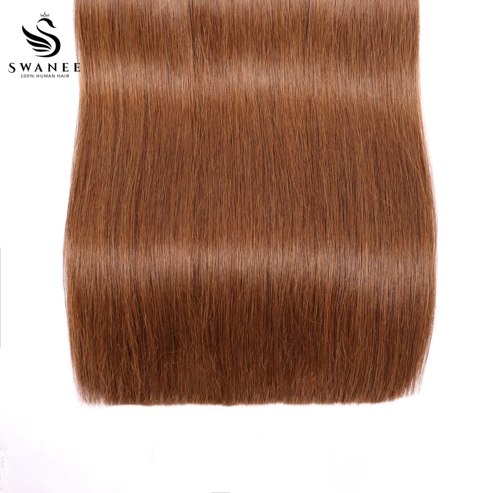 PU Tape In Hair Extensions Straight Double Drawn Tape In Hair 100% Virgin Hair Dark Brown #4