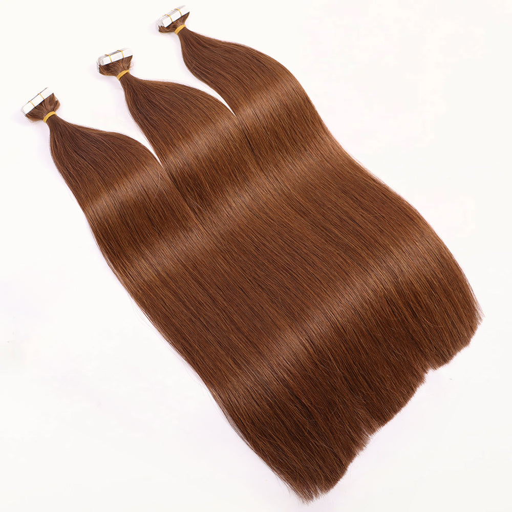 PU Tape In Hair Extensions #4 Dark Brown Tape Hair