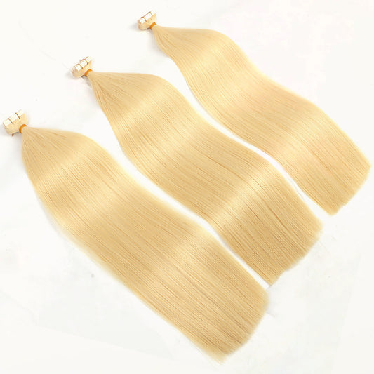 PU Tape In Hair Extensions #613 Blonde Color Tape Hair