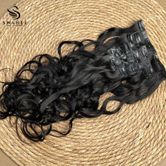PU Clip Hair Extensions Nature Wave Clip Hair Extensions Natural Black #1B
