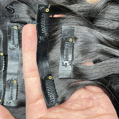 PU Clip Hair Extensions Nature Wave Clip Hair Extensions Natural Black #1B